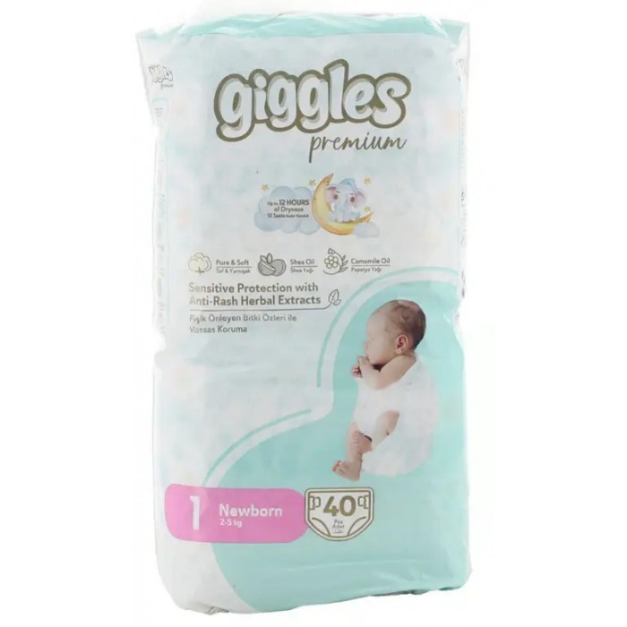 Подгузники Giggles Premium Newborn 1 (2-5 кг), 40 шт - 